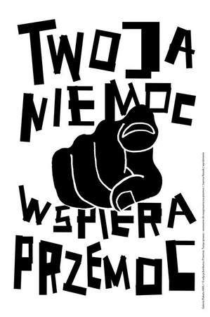 Plakat Joanny Rzezak „Przemoc. Twoja sprawa” 120 x 180 cm